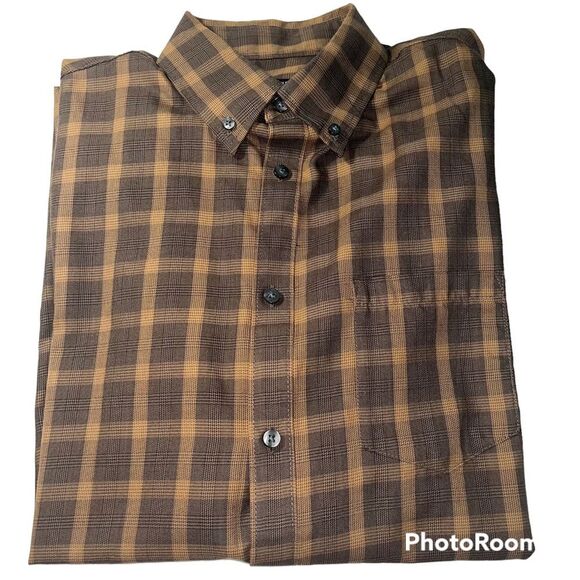Van Heusen Mens Long Sleeve Button Down Dress Shirt Plaid Size Medium - Picture 1 of 10